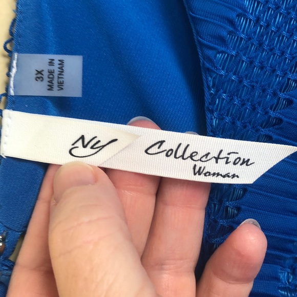 NY Collection Sleeveless Royal Blue Maxi Dress with Textured Detail - Size 3X - Picture 9 of 12